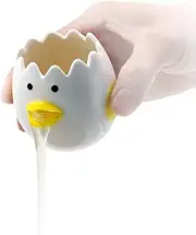 Luococo Cute Chicken Egg Separator - Fun Kitchen Gadget, Dishwasher Safe, Yellow