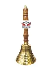 Wooden Handle Brass Pooja Bell Call Service Hand Bell Restaurant Brass Bell gif