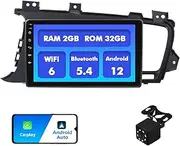 2+32G Android 12 Double Din Car Stereo for Kia Optima K5 2010-2013 with 9 Inch Touchscreen Radio Built-in Wireless Carplay/Android Auto/GPS/Bluetooth/FM/AUX-in/Steering Wheel Controls/Backup Camera