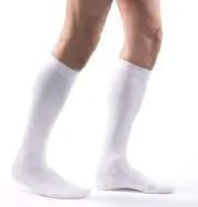 Allegro Essential Cotton Compression Socks Large (White) 20-30mmHg
