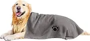 Puomue Microfiber Dog Towels for Drying Dogs, Super Absorbent and Soft Pet Grooming Towel, 40 Inch X 23.6 Inch, Perfect Dog Shower & Bath Supplies for Large, Medium or Small Dogs, Grey