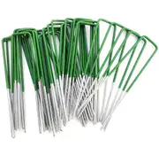 100X Fixed Pegs Lawn Turf Pad U Peg Pins Artificial Synthetic Fake Weed Grass Mat