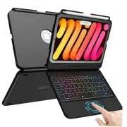 Keyboard Case for iPad Mini 7 & Mini 6,7 Color Backlit Trackpad Keyboard Black