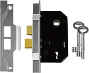 Union Locks 2242 2 Lever Mortice Rebated Sash Lock 65.5mm - Silver Enamel (Visi Pack)