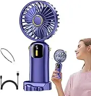 Portable Handheld Fan | Hand Held Fan LCD Display | 10000mAh Rechargeable Powerful Quiet Handheld Cooling Supplies For Travel Camping Outdoor