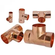 Equal Copper Tee T Shape Plumbing Pipe Fittings T-Piece Tube 16mm-42mm