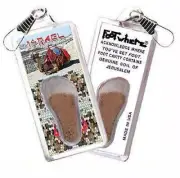 Jerusalem FootWhere® Souvenir Zipper-Pull. Made in USA