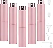 Segbeauty Perfume Atomiser, 5pcs Travel Perfume Refillable Bottle 10ml, Portable Perfume Spray Bottle for Toner, Perfume and Cologne, Leakproof and Lightweight (Pink)