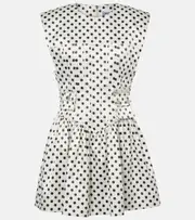 [Ganni] Ganni Polka-dot satin corset dress AU 14 white