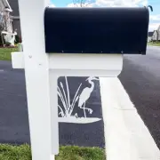Heron Egret Mailbox Bracket with Cattails, Mailbox Decor, Porch Decoration, 21in