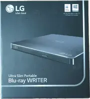 LG WP50NB40 Slim Portable Blu-ray Writer - Sealed Box + Blu-ray discs(2x25GB)