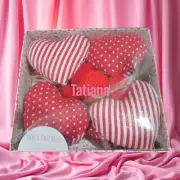 Love and Cupcakes Fabric Heart Patchwork Garland Decor 6ft/NIB
