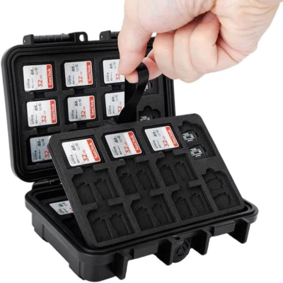 132 Slots Memory Card Case for SD & Micro SD, Water-Resistant Anti-Shock Card Ho