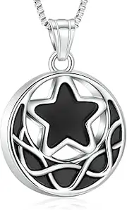 [DOTUIARG] Cremation Jewelry for Ashes Moon Urn Necklaces for Ashes Stainless Steel Keepsake Memorial Pendant Locket