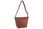 Milleni Women's Leather Shoulder Crossbody Bag w/ Zip Pocket 32x23cm