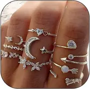 CSIYANJRY99 6-16 PCS Knuckle Stacking Rings for Women,Boho Vintage Finger Rings Stackable Gold Silver Midi Rings Set Multiple Rings Pack Size 5-10