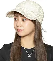 [CA4LA] (カシラ Kashira KTZ02684 Women's Washable, UV Protection, Small Face, Sun Protection, Ribbon, Checked, Adjustable Size