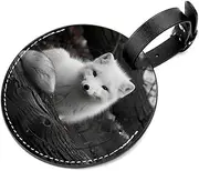 [YTYVAGT] Luggage Tags for Suitcases,Luggage Tag,Bag Tags for Luggage,2-Pc,White Cute Fox