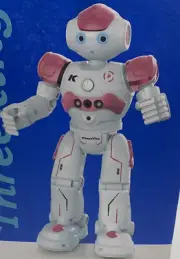 Threeking RC Robot for Kids Intelligent Gesture Control Robot Pink And White