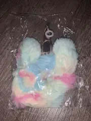 Justice plush rainbow unicorn hair tie scrunchie nwt Costume Accessory