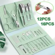 Pedicure Kit Stainless Steel Nail Grooming Clippers Manicure 12-16pcs/Set Tools