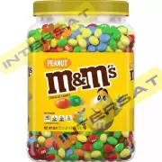 M&M'S Peanut Milk Chocolate Candy Bulk Jar 62 oz (3 LB 14 OZ)
