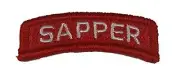 US ARMY SAPPER TAB PATCH RED WHITE COMBAT ENGINEER 12B ESSAYONS