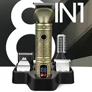 8 in 1 Beard Trimmer for Men Zero Gapped Trimmer Grooming Kit Men Razors for Shaving Face Mustache, Body Nose Hair Trimmer Cordless with Stand