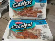 2 Packs Gulp Saltwater Fishing Baits - 3" Ghost Shrimp - New Penny Color