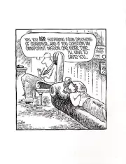 DAVE COVERLY SIGNED ORIGINAL SPEED BUMP PEN+INK DAILY 1996 THERAPY SESSION