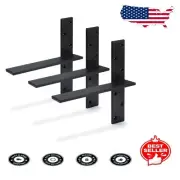 8" L Heavy Duty Steel Floating Shelf Brackets - Support for Counters & Bars