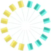 Oral Swab Disposable Dental Swabstick Mouth Gum Cleaning Sponge Green Yellow 100