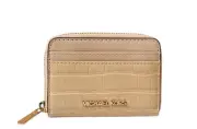 MICHAEL KORS JET SET TRAVEL MD ZIP AROUND CARD CASE WALLET EXOTIC EMBOSSED BUFF