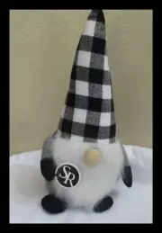 SR Black & White Plaid Gnome Heavy 12-1/2" Tall
