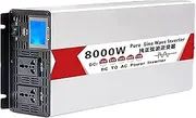 3000W 4000W 5000W 6000W 8000W Pure Sine Wave Inverter Dc 12V 24V 48V to Ac 110V 220V Solar Inverter Converters Voltage Transformer for Home,Rv,Truck,Off-Grid Solar,8000W-48Vto220V