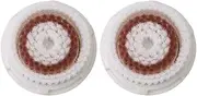 Replacement Facial Cleansing Brush Head, Facial Cleansing Brush Head, Whitening Facial Brush Heads, for Acne Prone, Clogged, Enlarged Pore, Deep Pore Radiance Skins (2Pack/Brown)