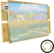 1000 Pieces Rotating Puzzle Board with Drawers and Cover Wooden Jigsaw Puzzle