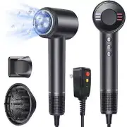 High-Speed 120K RPM Ionic Hair Dryer with Diffuser & Nozzle for Fast Drying
