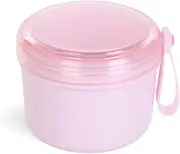 JOYSTOR Denture Case, No-Leak Retainer Cleaner Case, Denture Cup for Soaking Dentures Retainers, Denture Bath False Teeth Container for Traveling (Pink)