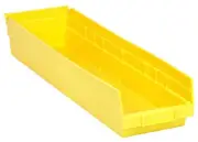 QSB106YL 8-Pack 4' Hanging Plastic Shelf Bin Storage Containers, 23-5/8' x 6-...