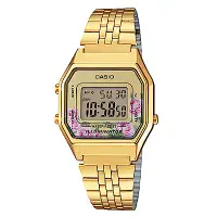 在飛比找Yahoo奇摩購物中心優惠-CASIO玫瑰花春樣氣息復古金系列百搭時尚數位錶(LA-68