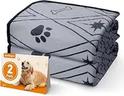 LOOBANI Washable Puppy Pads, 2 Pack Super Absorbent Leak-Proof Reusable Puppy Pads, Non-Slip Dog Training Mats, Waterproof Quick Dry Pee Pads for Home, Crate & Car Travel (Grey, 60x60cm(2 pack))