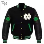 "New Notre Dame Fighting Irish Varsity Jacket | Black Letterman Bomber Style"