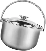 MAGICLULU Heat Resistant Stewing Pot Stainless Steel Soup Pot Cover Multipurpose Pan for Meal Prep