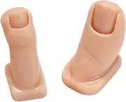 Toenail Mannequin | Artificial Silicone Toe Simulator,Soft Toenail Simulator Fake Model Set of 2 for Pedicure Training Skill Enhancement