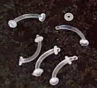 10PC 16G 5/16 3/8" INVISIBLE SOFT EYEBROW RETAINER CLEAR FLEX HIDE PIERCING RING
