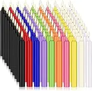 Tobeape 100 PCS Unscented Assorted Colors Taper Candle, 4 Inch Mini Candles Bulk for Casting Chimes, Rituals, Vigil, Spells, Witchcraft, Wiccan Supplies, Wax Play & More