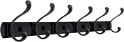 Wall-Mounted Clothes Hat Rack, Sundry Hooks,Black,6 Hooks
