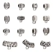 Antique Silver Connector - Tube Bail Beads Bracelet Charms Jewelry Making 30Pcs