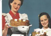 *Postcard-"Mother & Daughter"-..Making Cakes ...Classic! {RB40}